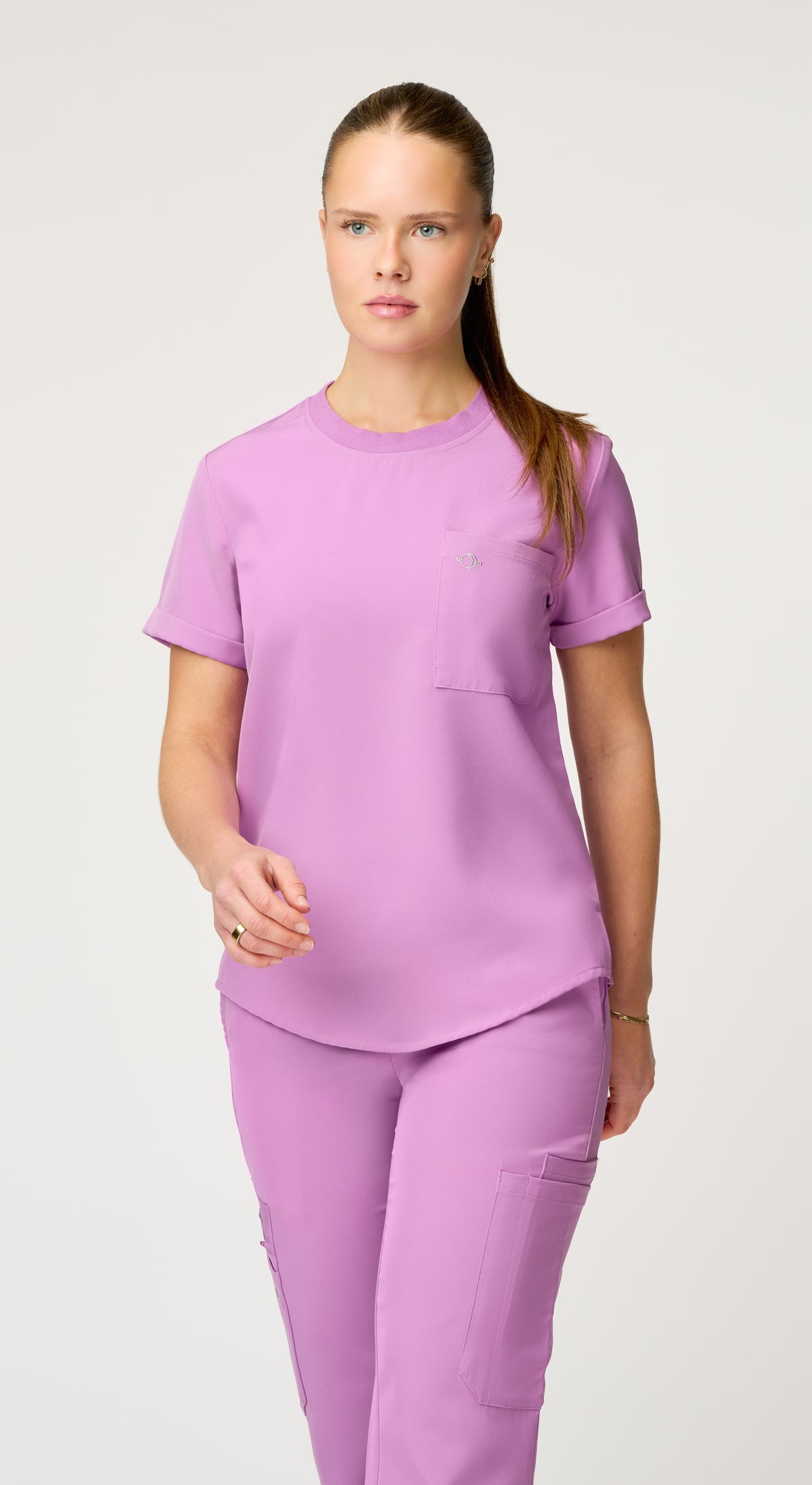 Estelle 1-Pocket Crewneck Scrub Top