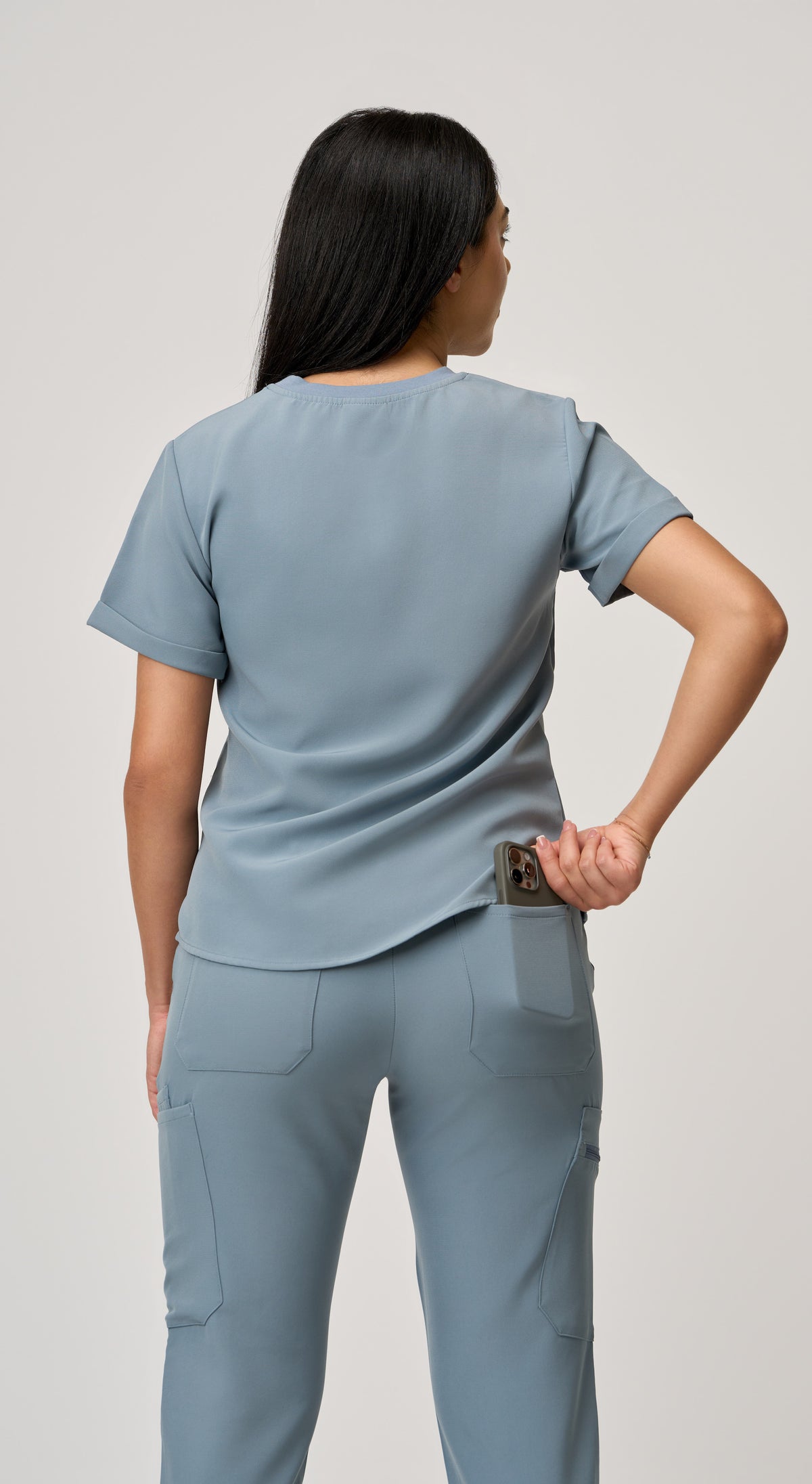 Estelle 1-Pocket Crewneck Scrub Top