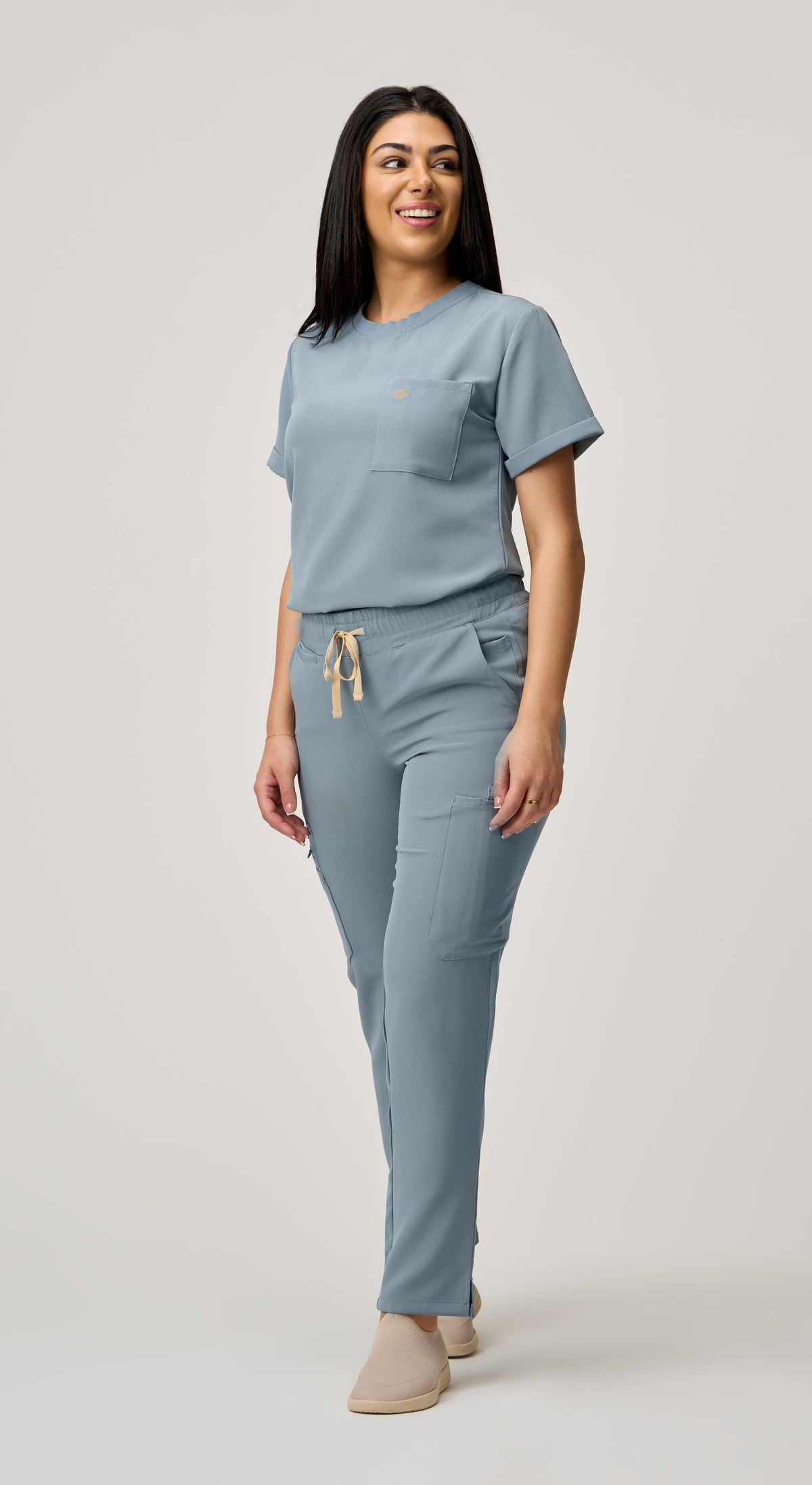 Estelle 1-Pocket Crewneck Scrub Top